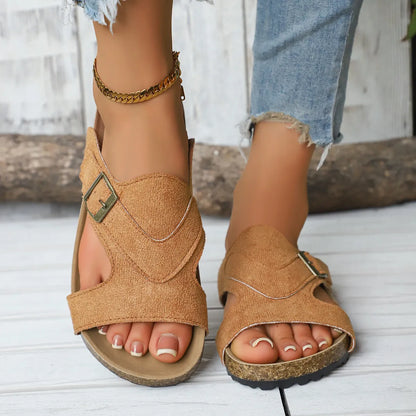 Open Toe Cutout Sandals - Tigbul's Variety Fashion Shop