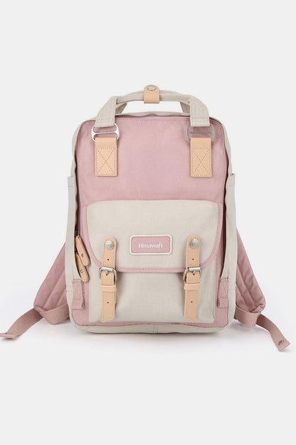 Himawari Contrast Water and Scratch-Resistant Nylon Backpack Bag - Tigbul's Variety Fashion Shop