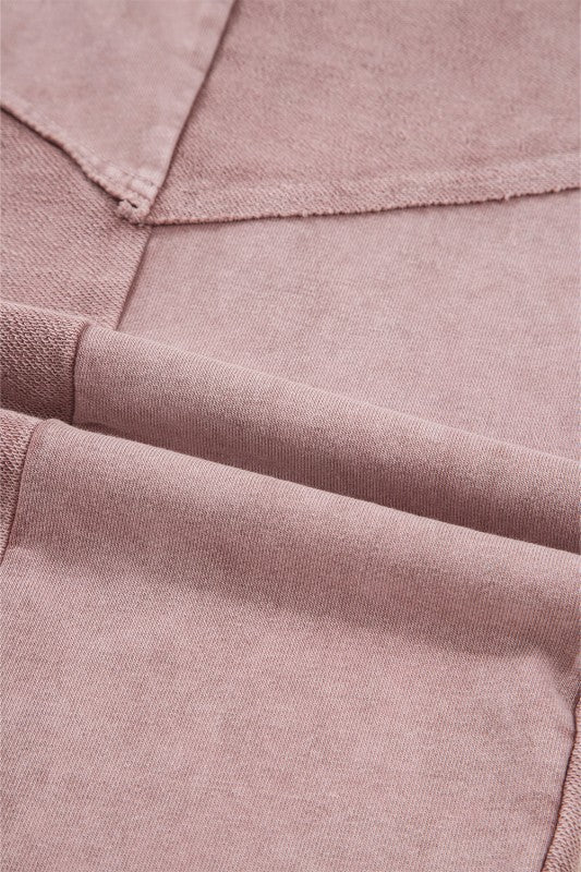 Mineral Wash Patchwork Tiered Wide Leg Pants, Women's - Tigbul's Variety Fashion Shop