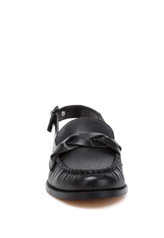 Jemykin Black Genuine Leather Loafer Sandals - Tigbul's Variety Fashion Shop