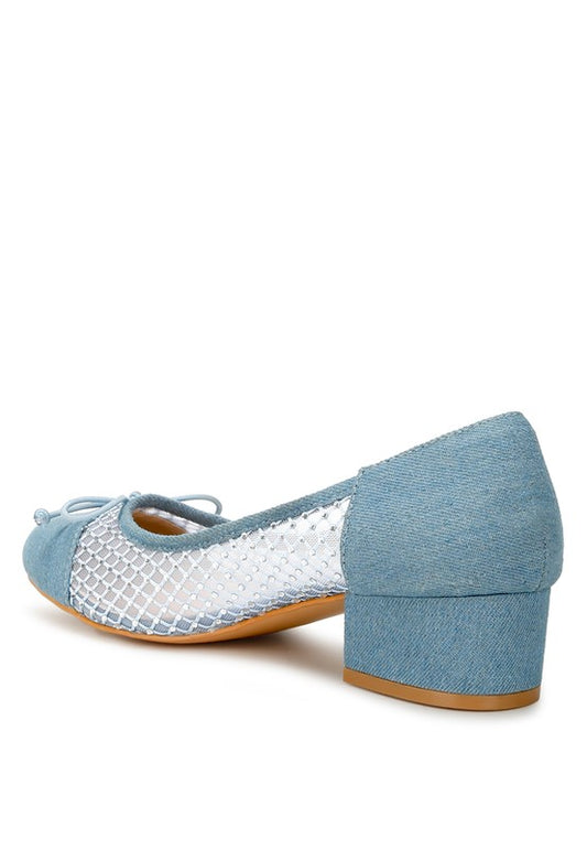 Orami Rhinestone Detail Denim Ballerinas - Tigbul's Variety Fashion Shop