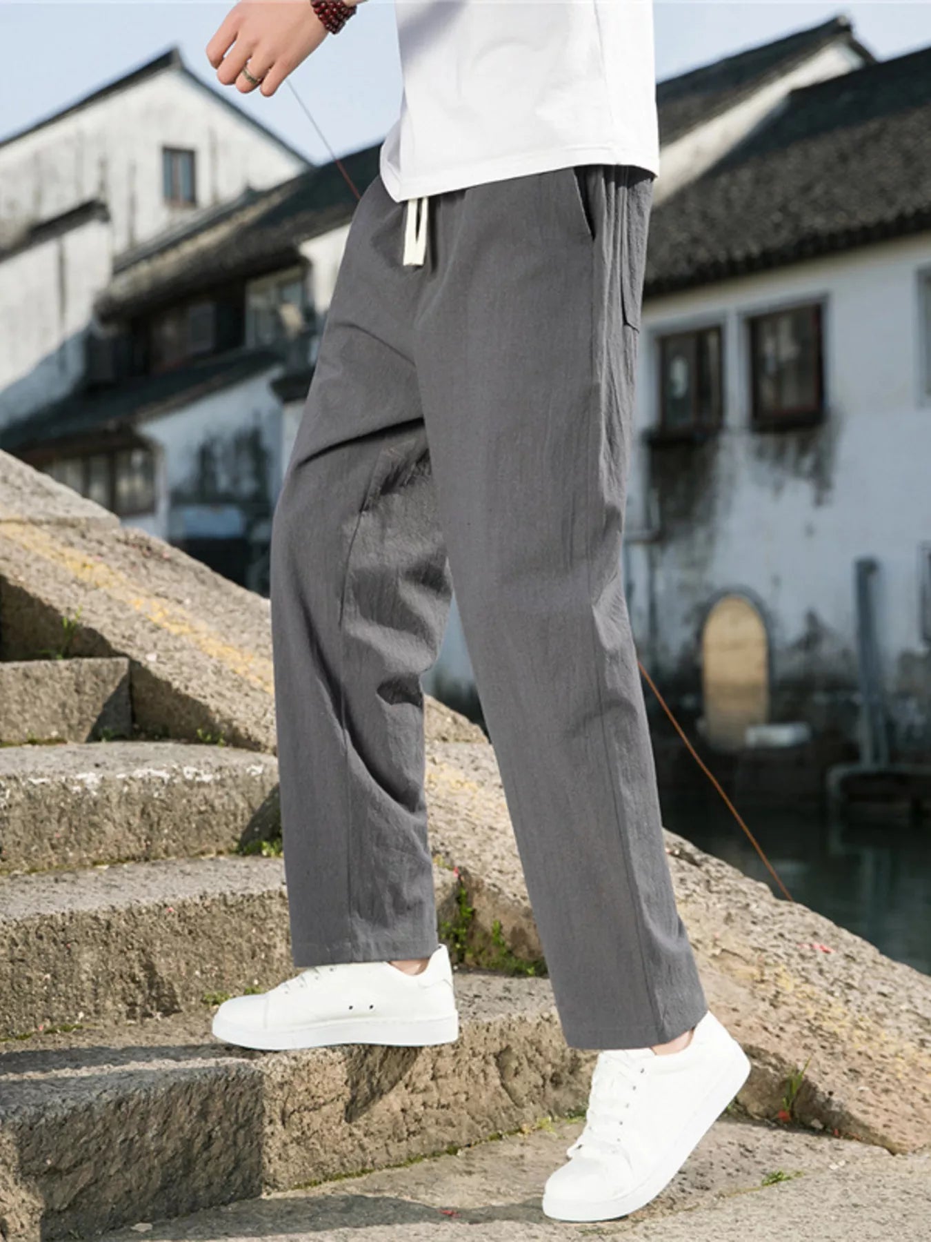 Men's Plus Size Loose Fit Drawstring Casual Pants - Tigbul's Variety Fashion Shop