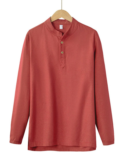 Men's Plus Size Button Detail Long Sleeve Blouse - Tigbul's Variety Fashion Shop