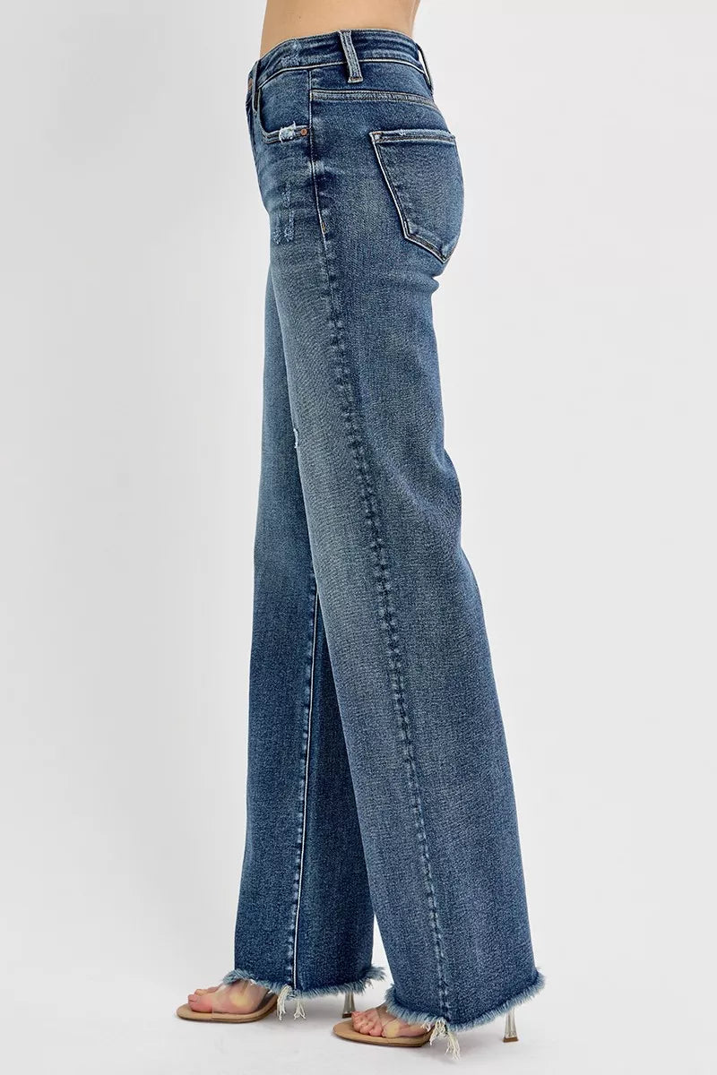 RISEN Full Size Tummy Control High Rise Long Straight Jeans Plus Size - Tigbul's Variety Fashion Shop