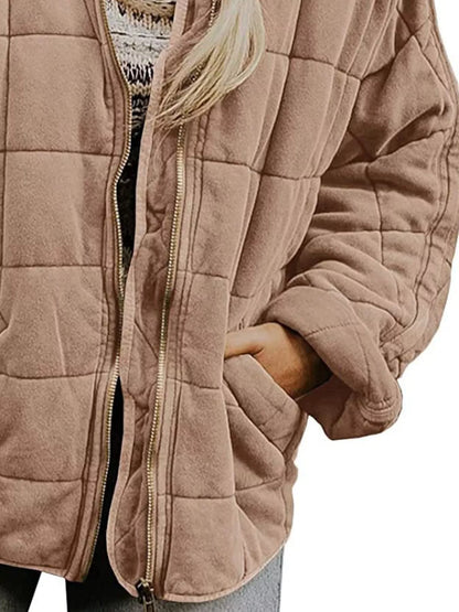 Quilted Zip Up Outerwear - Tigbul's Variety Fashion Shop