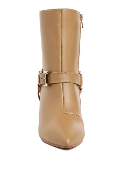 Nicene Harness Detail Stiletto Boots - Tigbul's Variety Fashion Shop