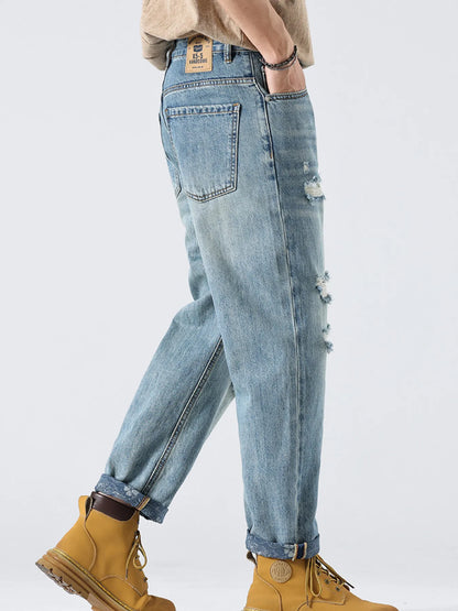 Men's Distressed Loose Fit Jeans - Tigbul's Variety Fashion Shop