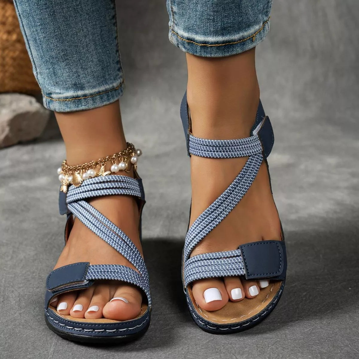 Open Toe Wedge Ankle Strap Sandals - Tigbul's Variety Fashion Shop