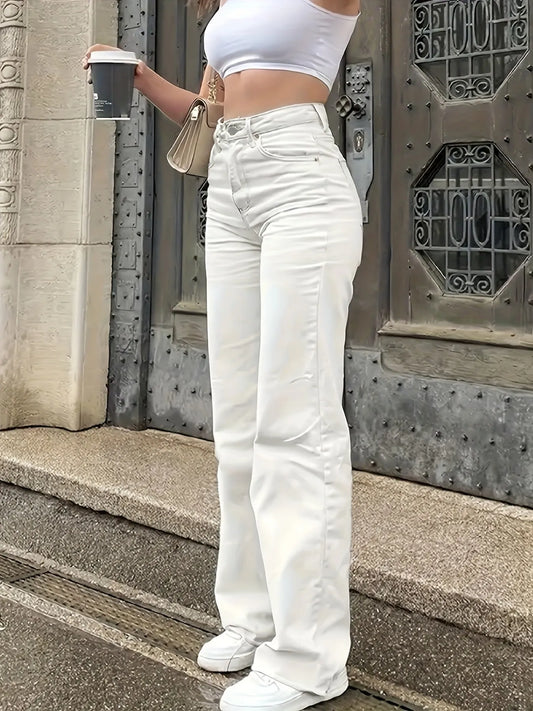 High-Waisted Wide Leg Jeans - Tigbul's Variety Fashion Shop