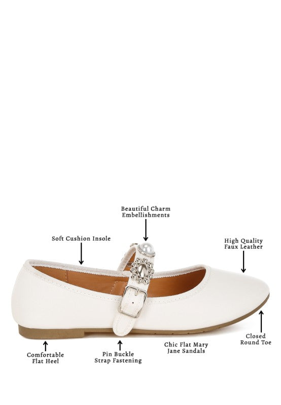 Kavana Charms Embellished Flat Mary Janes - Tigbul's Variety Fashion Shop