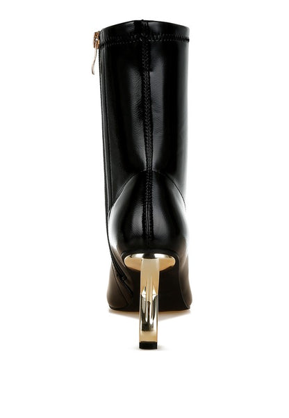 Gaias Fantasy Heel Patent Faux Leather Boots - Tigbul's Variety Fashion Shop