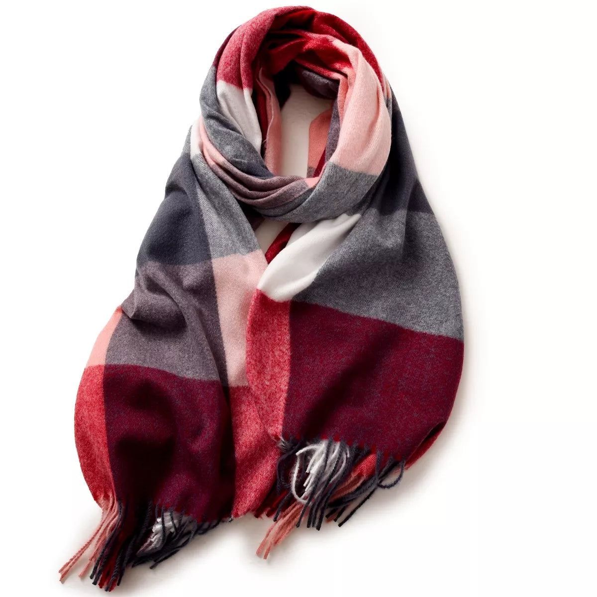 Plaid Fringe Scarf - Tigbul's Variety Fashion Shop