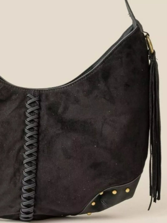 Fame Braided Detail Hobo Shoulder Bag - Tigbul's Variety Fashion Shop