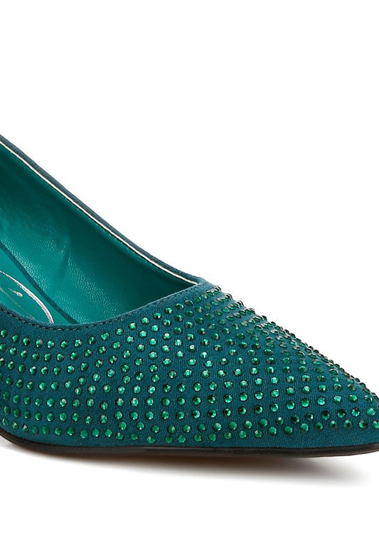 Caspia Rhinestones Embellished Pumps - Tigbul's Variety Fashion Shop