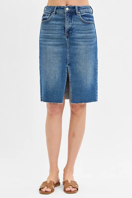 RISEN High Rise Front Slit Pencil Skirts - Tigbul's Variety Fashion Shop