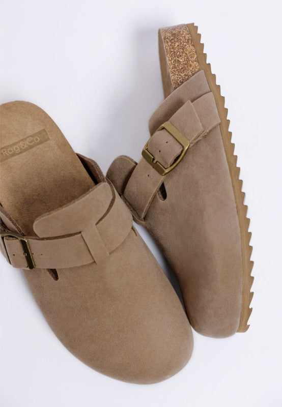 Ratiha Buckle Accent Slip-On Footbed Mules - Tigbul's Variety Fashion Shop