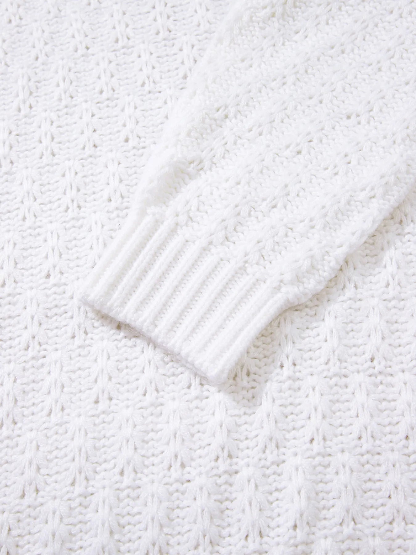 Textured Knit Ribbed Edge V Neck Loose Sweater - Tigbul's Variety Fashion Shop