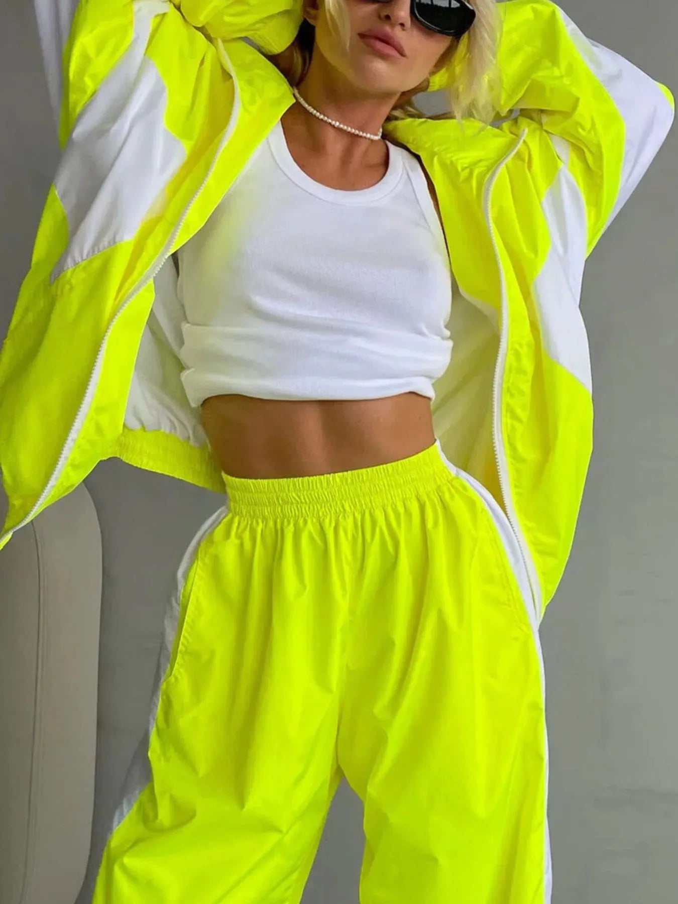 Zip Up Long Sleeve Top and Pants Set - Tigbul's Variety Fashion Shop