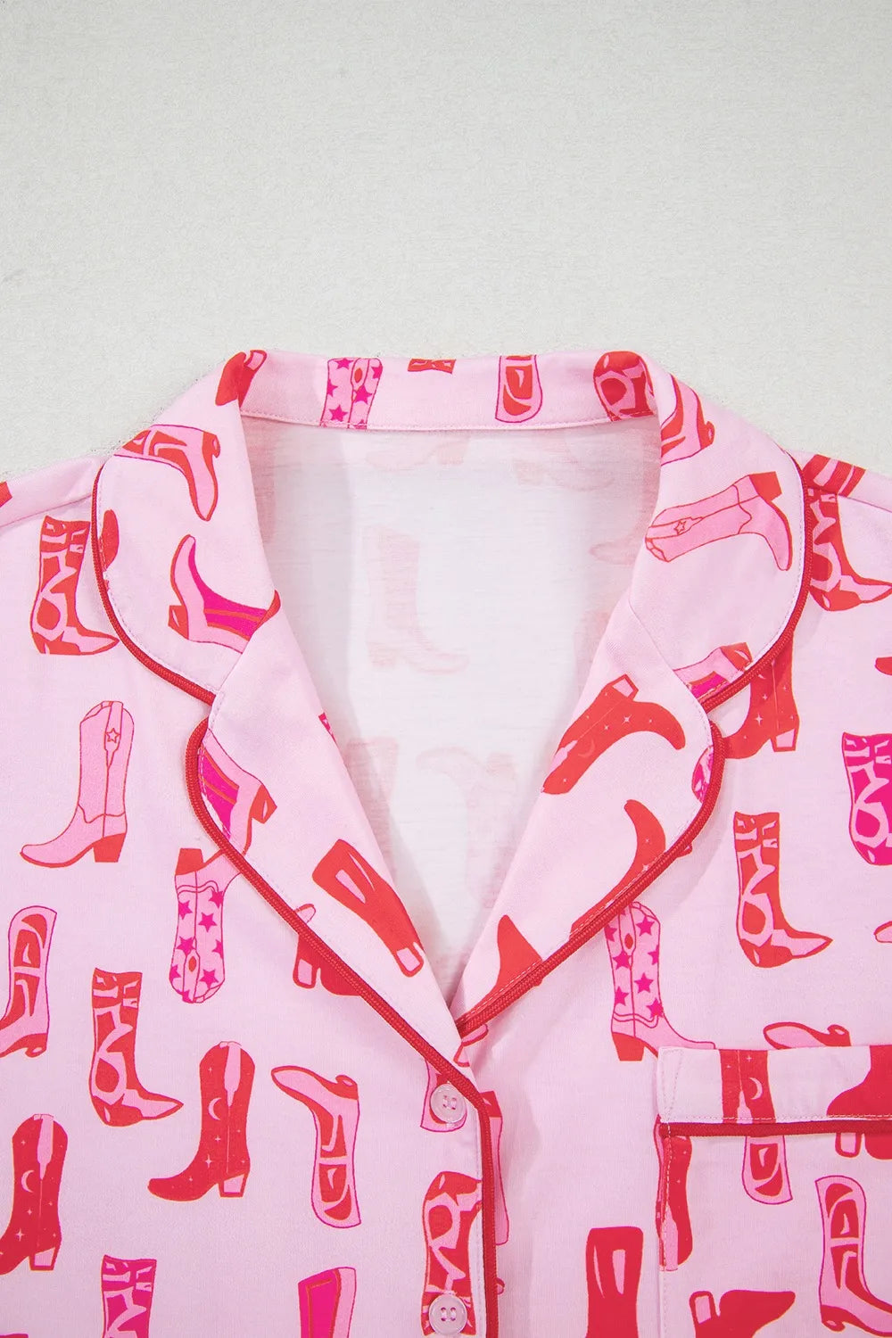 Cowgirl Boots Printed Shirt and Shorts Set - Tigbul's Variety Fashion Shop