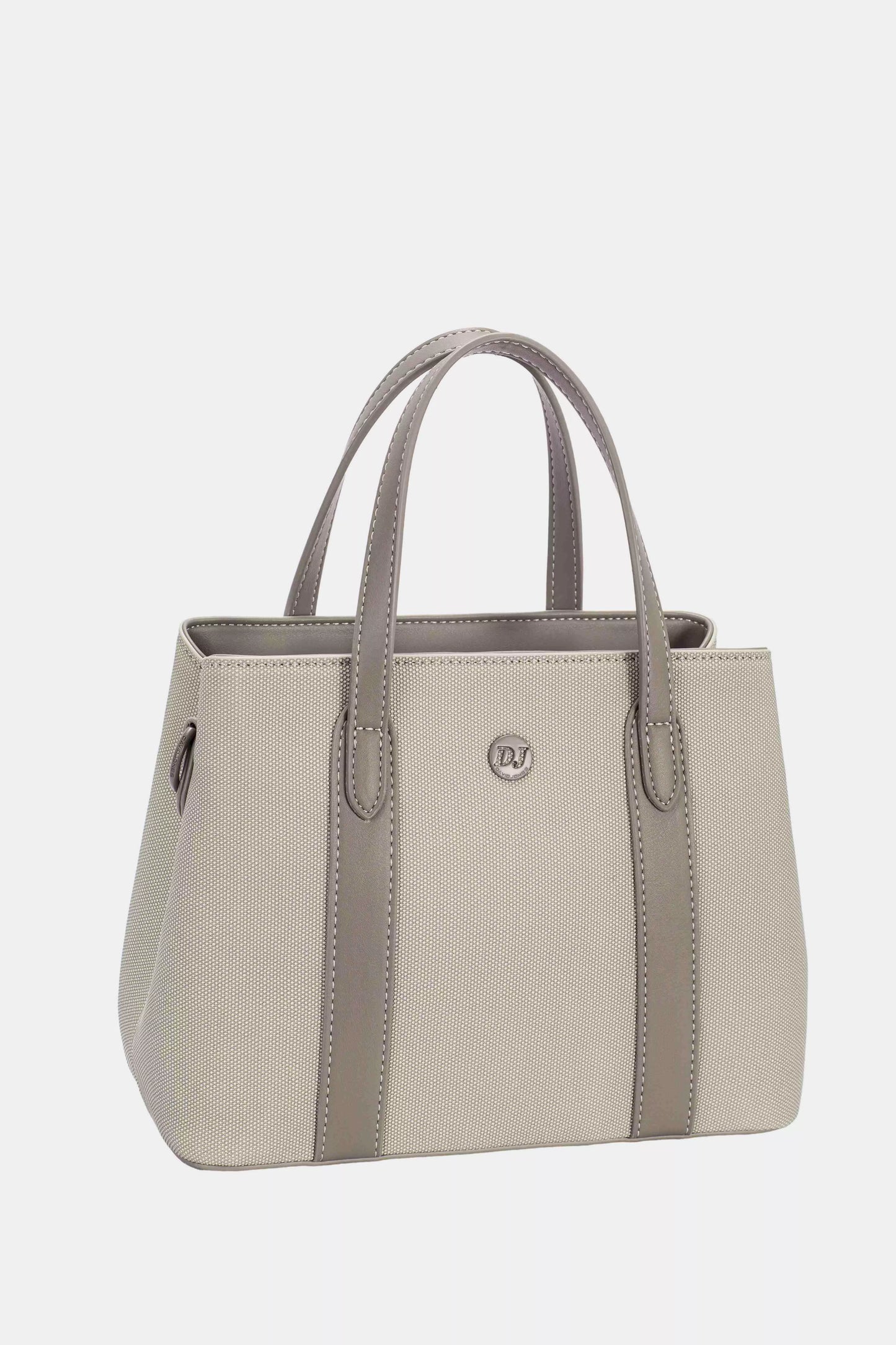 David Jones Canvas Handbag with Leather Trim - Tigbul's Variety Fashion Shop
