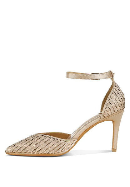 Wanda Pearls & Sequins Embellished High Heel Sandals - Tigbul's Variety Fashion Shop