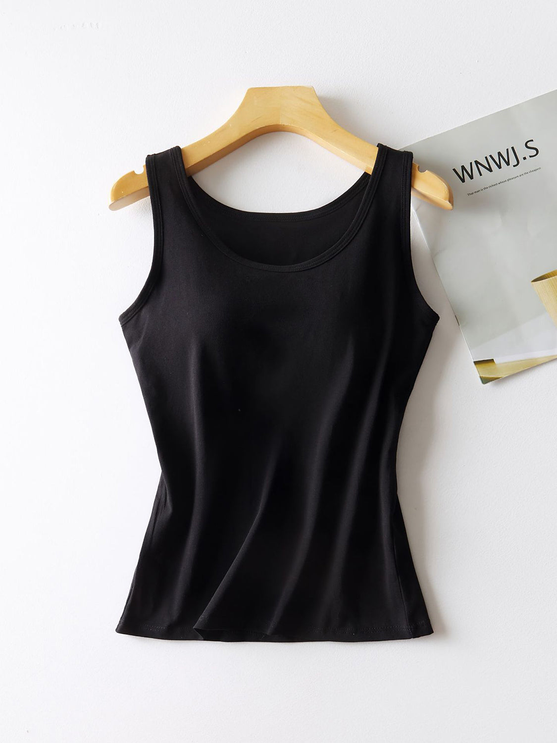 Round Neck Tank with Bra - Tigbul's Variety Fashion Shop