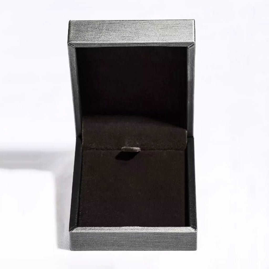 Black jewelry gift box for necklace with open lid