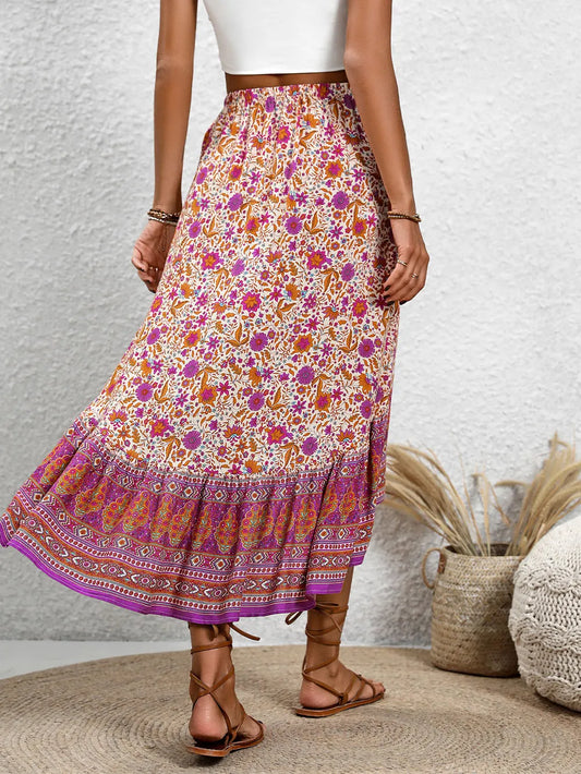 Pink High-Low Elastic Waist Skirt - Tigbul's Variety Fashion Shop