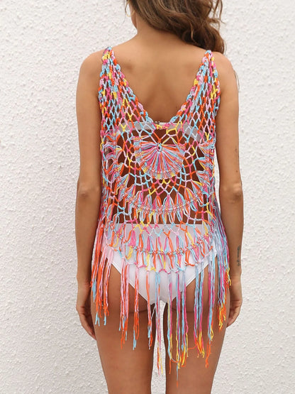 Crochet Fringe Beach Cover Up - Tigbul's Variety Fashion Shop