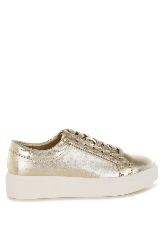 Cincinati Metallic Pleather Chunky Sneakers - Tigbul's Variety Fashion Shop