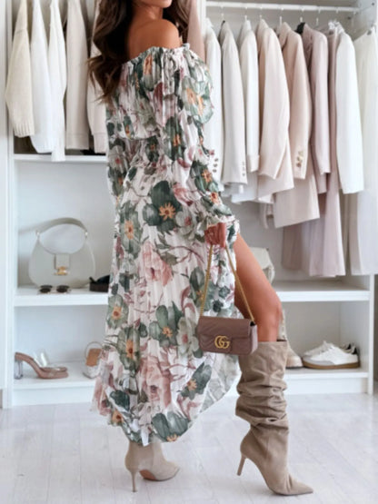 Floral Off-Shoulder Top and Skirt Two-Piece Set - Tigbul's Variety Fashion Shop