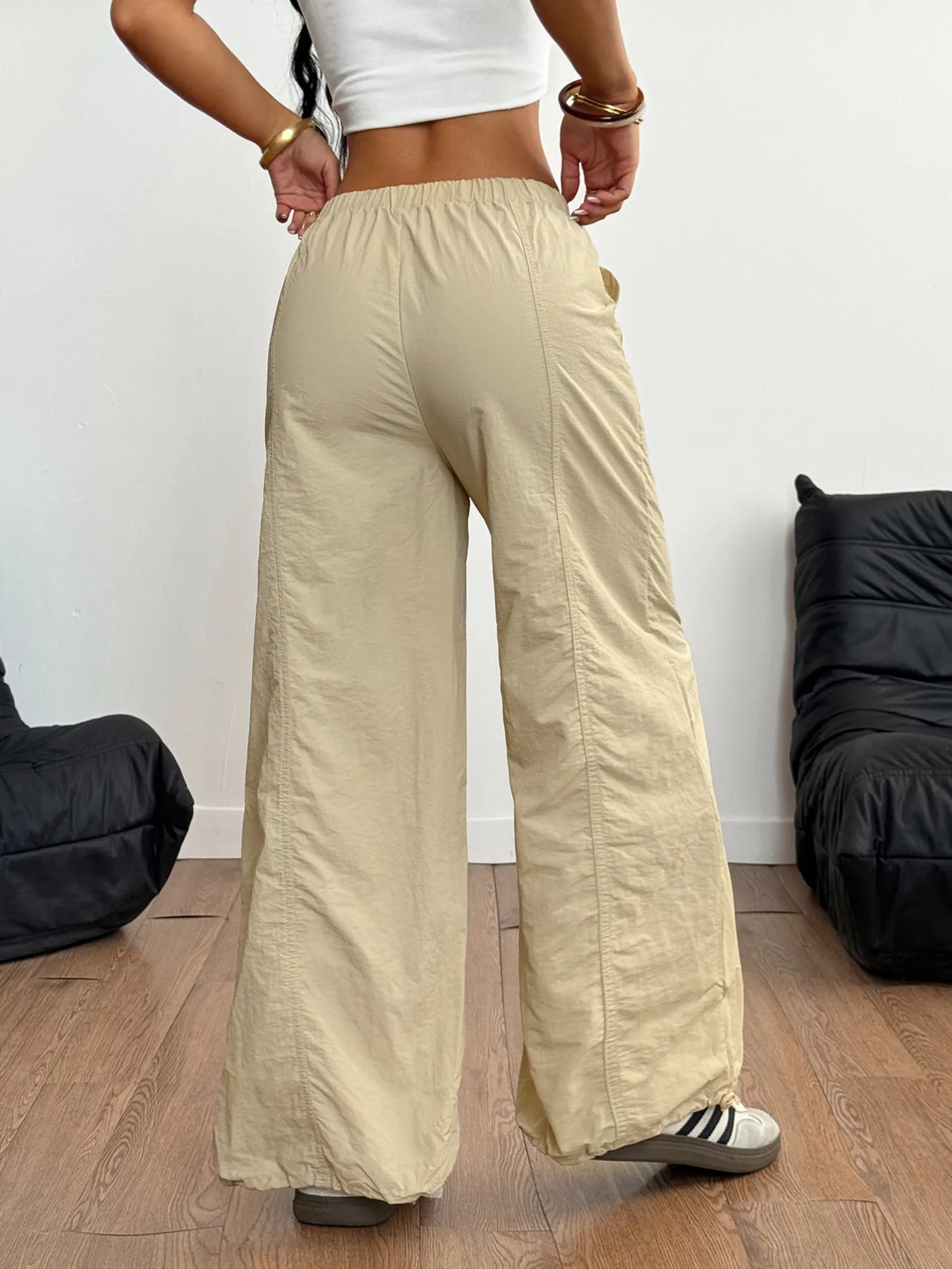 Drawstring Wide Leg Cargo Pants - Tigbul's Variety Fashion Shop
