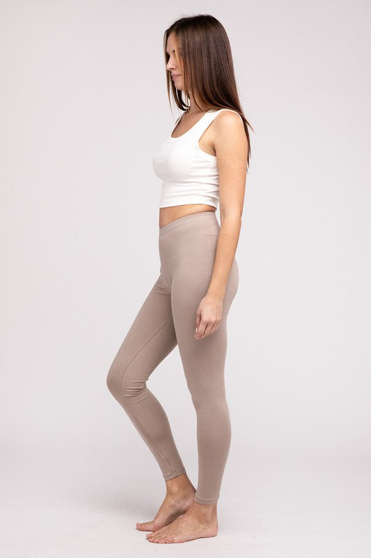 Premium Cotton Full-Length Leggings - Tigbuls Variety Fashion