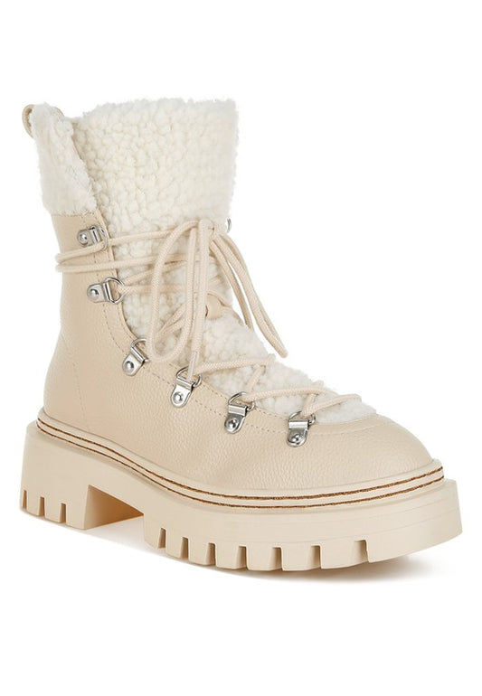 Omul Fleece & Faux Leather Boots - Tigbul's Variety Fashion Shop