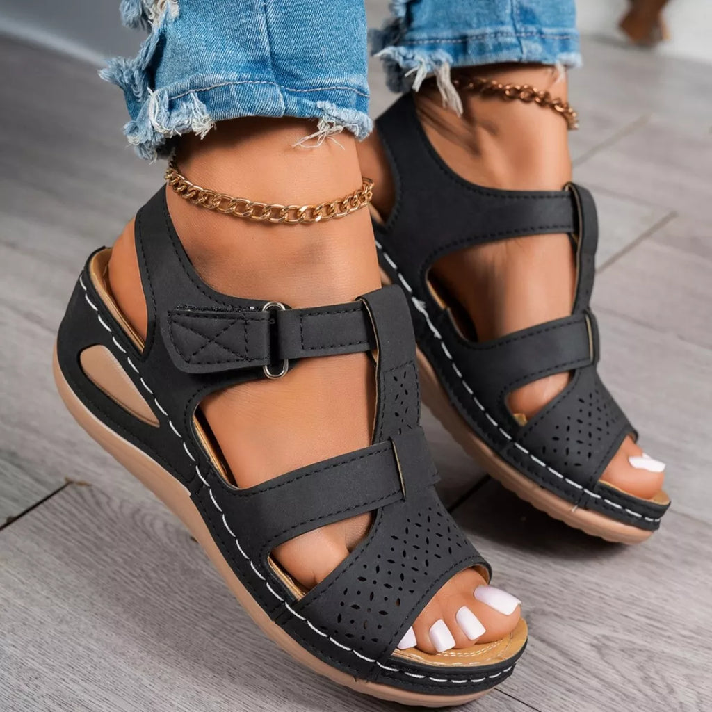 Open Toe Wedge Sandals - Tigbul's Variety Fashion Shop