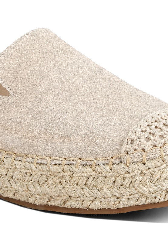 Ellerie Suede Flatform Heel Espadrilles - Tigbul's Variety Fashion Shop