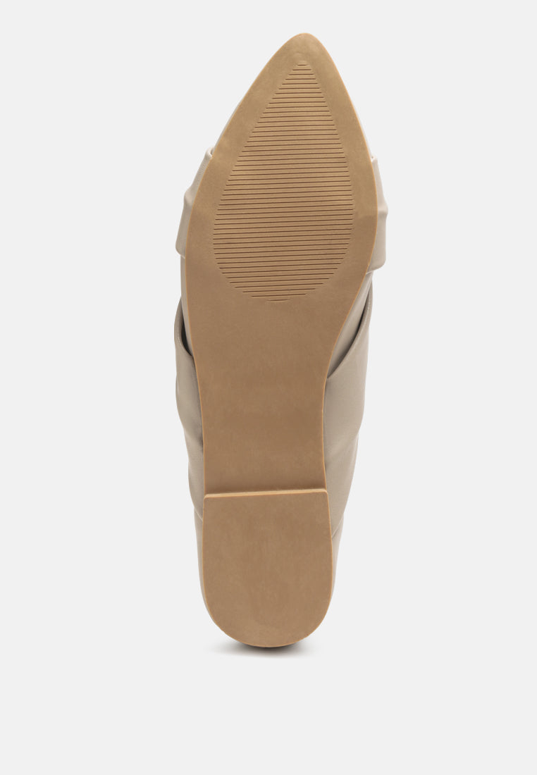 Norma Knot Detail Elasticated Ballet Flats - Tigbul's Variety Fashion Shop