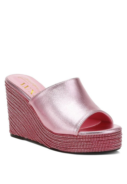 No Filter Wedge Heel Peep Toe Sandals - Tigbul's Variety Fashion Shop