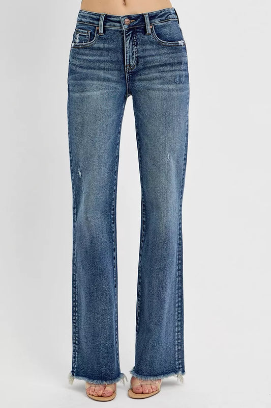 RISEN Full Size Tummy Control High Rise Long Straight Jeans Plus Size - Tigbul's Variety Fashion Shop