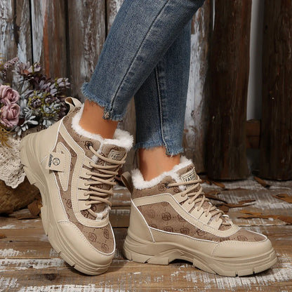 High-Top Platform Chunky Sneaker Boots Lace-Up - Tigbul's Variety Fashion Shop