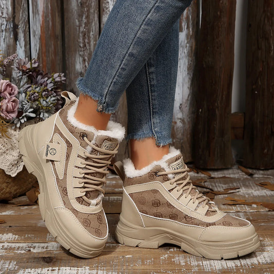 High-Top Platform Chunky Sneaker Boots Lace-Up - Tigbul's Variety Fashion Shop