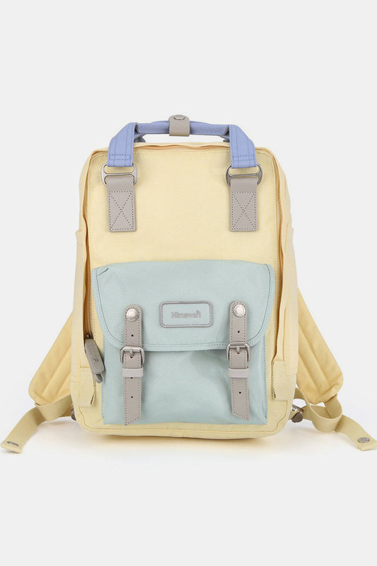 Himawari Contrast Water and Scratch-Resistant Nylon Backpack Bag - Tigbul's Variety Fashion Shop