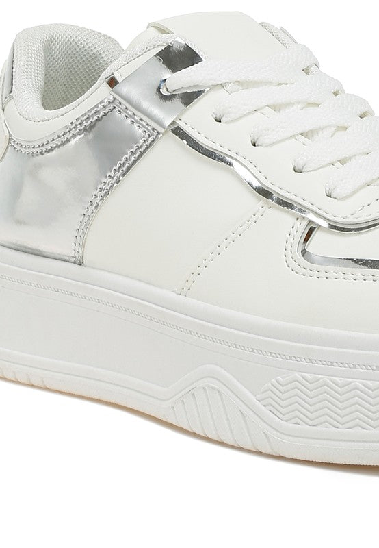 Scouts Metallic Paneling Platform Sneakers - Tigbul's Variety Fashion Shop