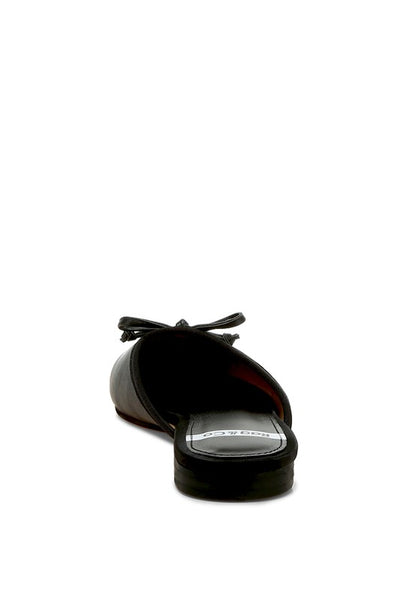 Taylena Satin Bow Detail Mules - Tigbul's Variety Fashion Shop