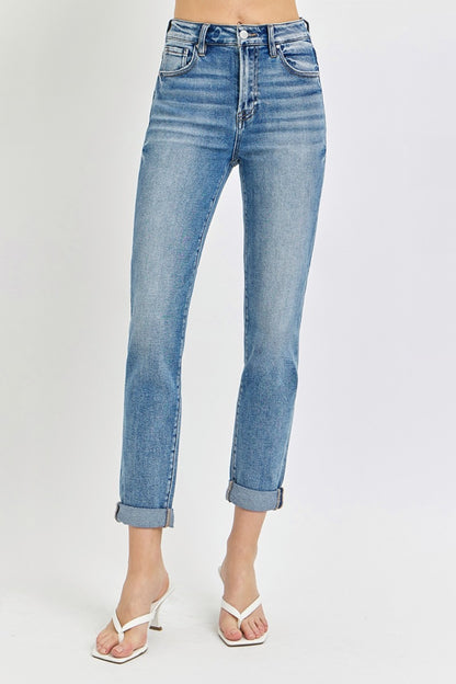 Risen Full Size High Rise Cropped Roll Up Jeans - Tigbul's Variety Fashion Shop