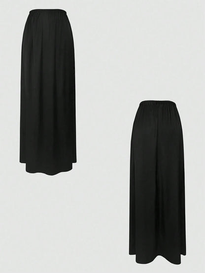 V-Neck Button Detail Vest and Skirt Two-Piece Set - Tigbul's Variety Fashion Shop