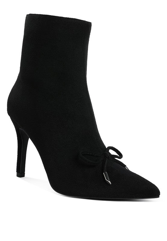 Dapers Bow Detail 3.5" Heel Ankle Boots - Tigbul's Variety Fashion Shop