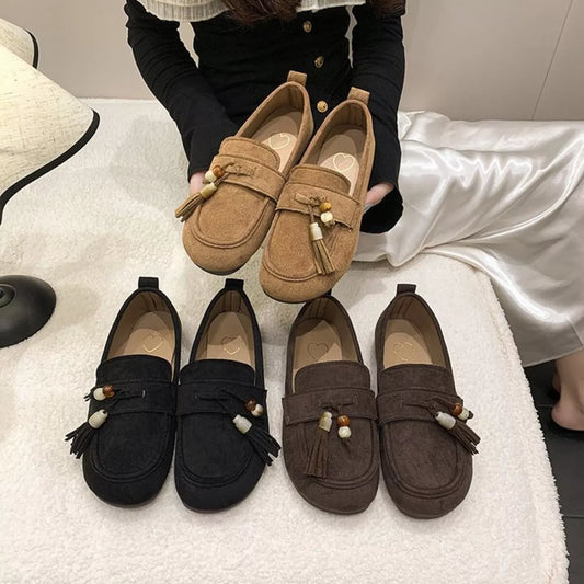 Tassel Round Toe Slip-Ons - Tigbul's Variety Fashion Shop