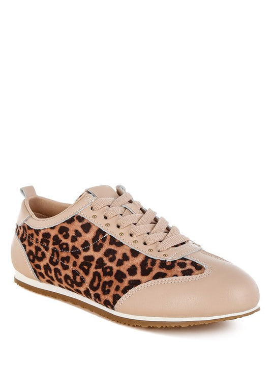 Narati Leopard Print Real Leather Sneakers - Tigbul's Variety Fashion Shop