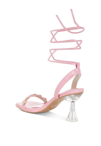Ebina Charm Detail Spool Heels - Tigbul's Variety Fashion Shop